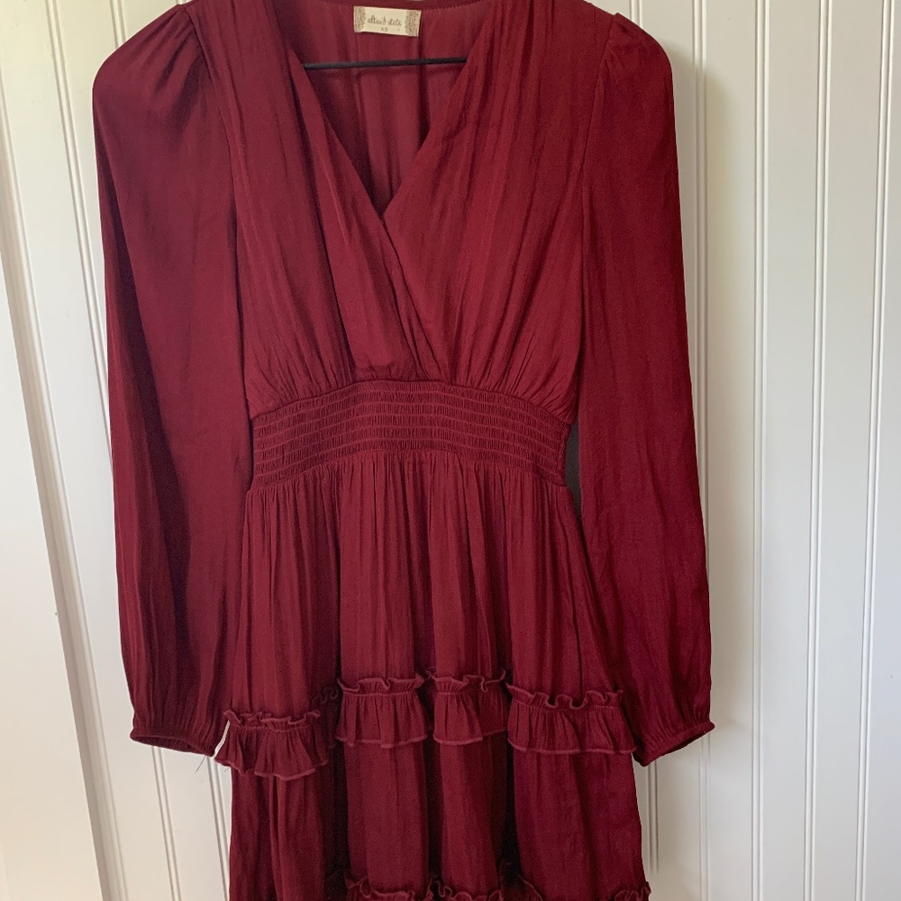 Altar’ State Burgundy Game Day Dress